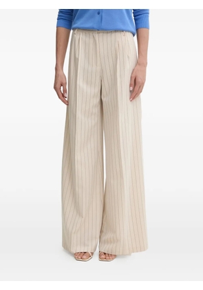FRACOMINA Cropped pinstripe wide-leg trousers - Neutrals