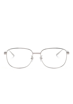 Gucci Eyewear logo-debossed rectangle-frame glasses - Silver