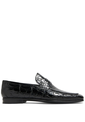 Magnanni embossed texture loafers - Black