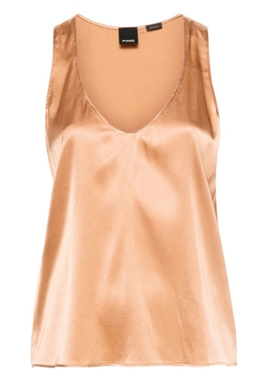 PINKO Marzemino silk-blend tank top - Brown