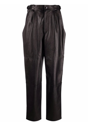 ISABEL MARANT straight leg leather trousers - Black