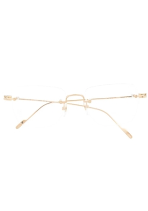 Cartier Eyewear 18kt gold Double C Décor square optical glasses - Neutrals