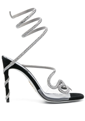 René Caovilla Snake 110mm crystal-embellished sandals - Grey