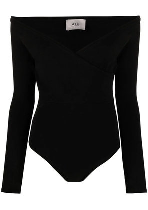 Atu Body Couture off-shoulder V-neck body - Black
