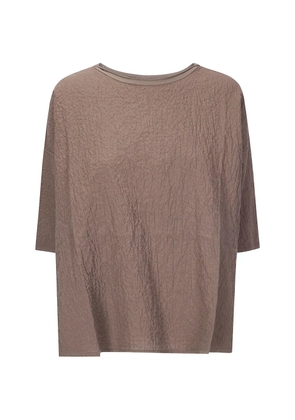 Labo Art crepe-effect T-shirt - Brown