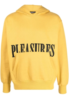 Pleasures logo-embroidered hoodie - Yellow