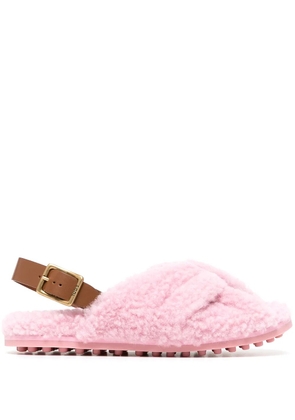 Tod's slingback shearling sandals - Pink