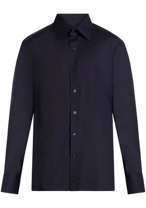 TOM FORD slim-cut cotton shirt - Blue