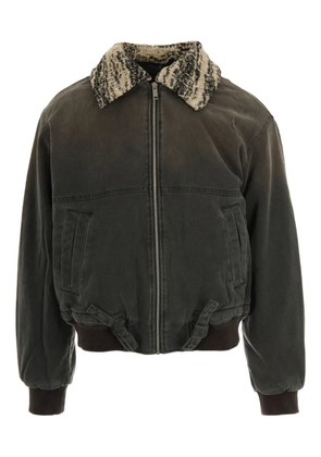 Axel Arigato tweed-collar cotton bomber jacket - Grey