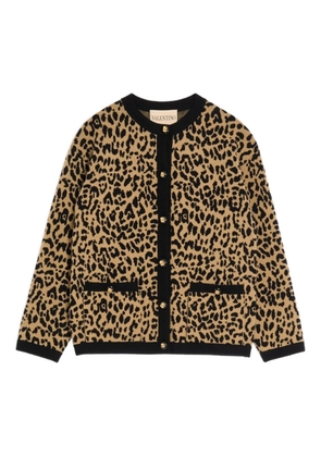 Valentino Garavani animal-print wool cardigan - Neutrals