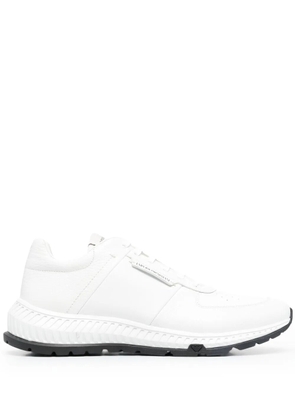 Emporio Armani leather-panel lace-up sneakers - White