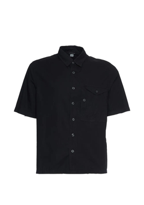 C.P. Company logo-embroidered poplin shirt - Black