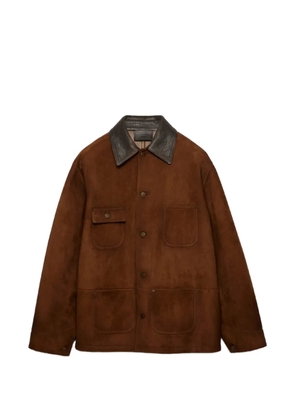 Prada suede caban jacket - Brown