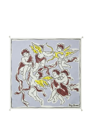 Tory Burch Cherubs silk square scarf - Grey