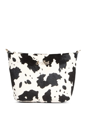 MC2 Saint Barth Aline cow-print leather clutch bag - White