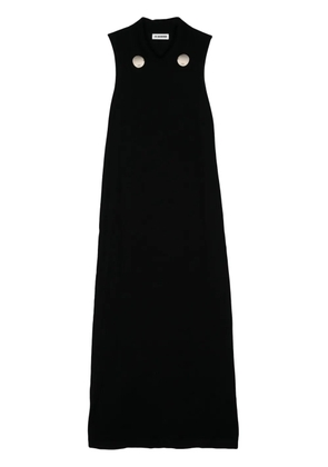 Jil Sander spread-collar wool maxi dress - Black