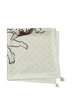 Tory Burch T-Monogram Cherub silk neckerchief - Neutrals