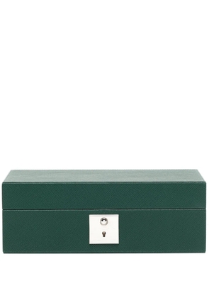 Smythson Panama leather watch box - Green