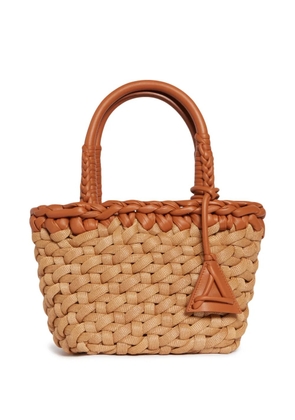 Alanui Icon small raffia tote bag - Brown