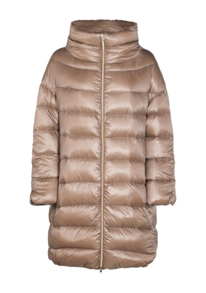 Herno quilted high-neck oversized coat - Brown