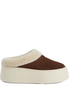 Giuseppe Zanotti Gz League shearling platform slippers - Brown