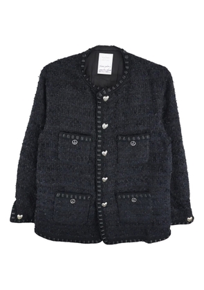 Readymade heart-button tweed jacket - Black