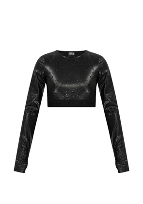 Versace Jeans Couture long-sleeves crop top - Black