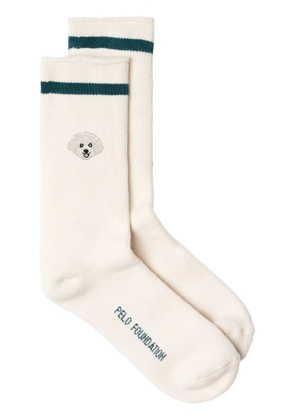 PELO FOUNDATION maltese-patch socks - White