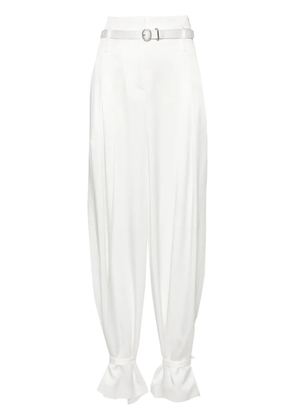 Jil Sander belted ankle-tie tailored trousers - White