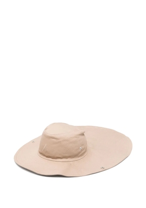 The Attico logo-embroidered sun hat - Neutrals