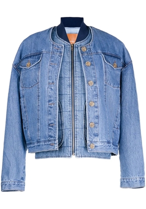 Rejina Pyo Wells layered denim bomber jacket - Blue