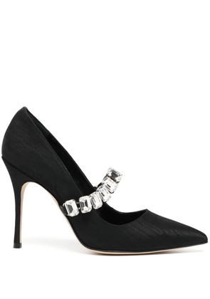 Manolo Blahnik 100mm crystal pointed pumps - Black