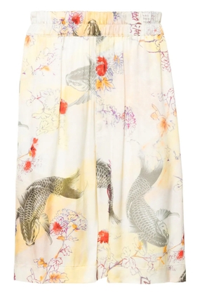 Laneus graphic-print shorts - Yellow