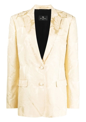 ETRO patterned-jacquard single-breasted blazer - Yellow