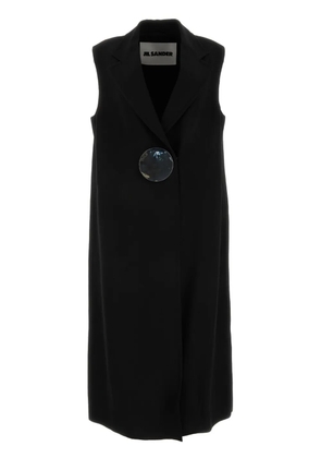 Jil Sander button-fastening tailored crepe gilet - Black