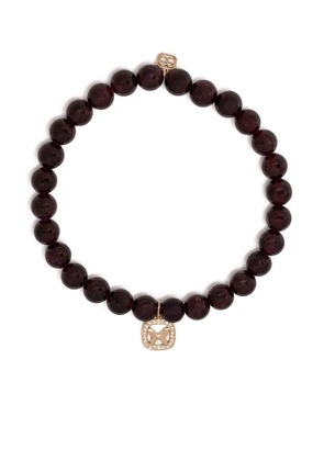 Sydney Evan 14kt yellow gold ruby beaded bracelet - Red