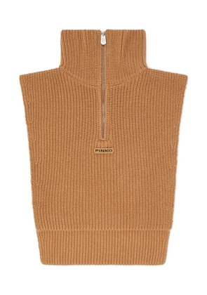 PINKO ribbed zip-neck dicky - Neutrals