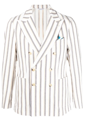 Manuel Ritz stripe-pattern double-breasted blazer - Neutrals