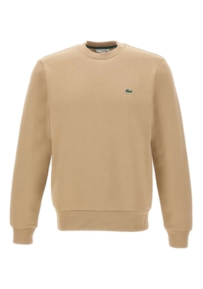 Lacoste logo-patch crew-neck sweatshirt - Neutrals