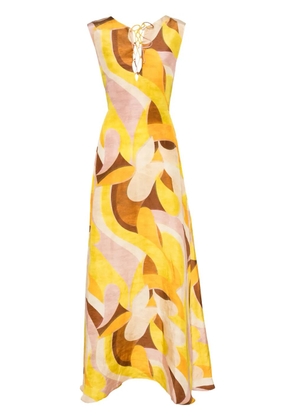 Raquel Diniz Daisy abstract-pattern dress - Yellow
