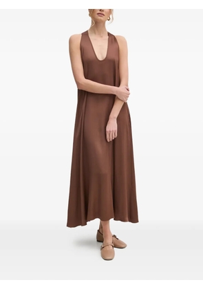 FRACOMINA V-neck tie-back dress - Brown