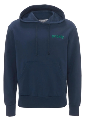 JW Anderson Prickly slogan-print hoodie - Blue
