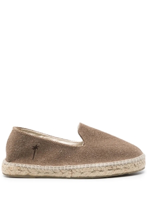 Manebi logo-embroidered canvas espadrilles - Brown