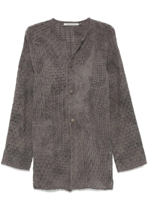 CHIAHUNG SU open-knit cardigan - Grey