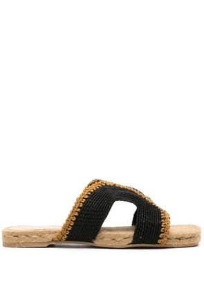 Castañer Pura lurex flat sandals - Black