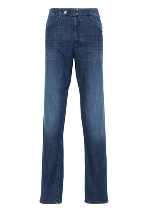 Incotex logo-patch tapered jeans - Blue