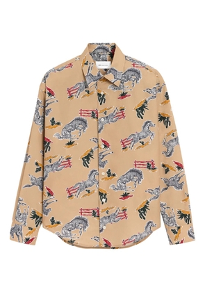 AMI Paris horse-print button shirt - Neutrals