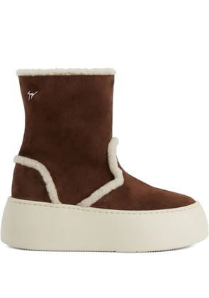 Giuseppe Zanotti Gz League shearling platform boots - Brown