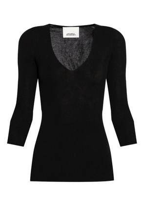 ISABEL MARANT ribbed V-neck top - Black