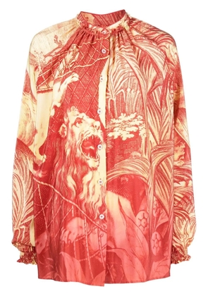 F.R.S For Restless Sleepers graphic-print silk blouse - Red